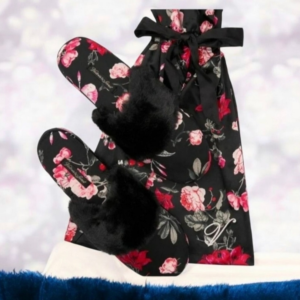 VICTORIA'S SECRET Signature Satin Slipper Floral